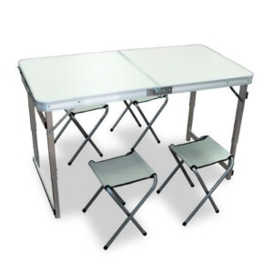 Mesa de Camping Plegable con 4 Sillas
