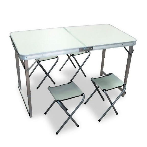 Mesa de Camping Plegable con 4 Sillas